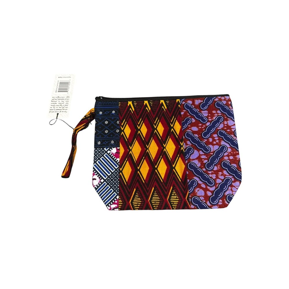 Queen Alaffia Make Up Bag/Pouch Multicolor Made in TOGO NWT